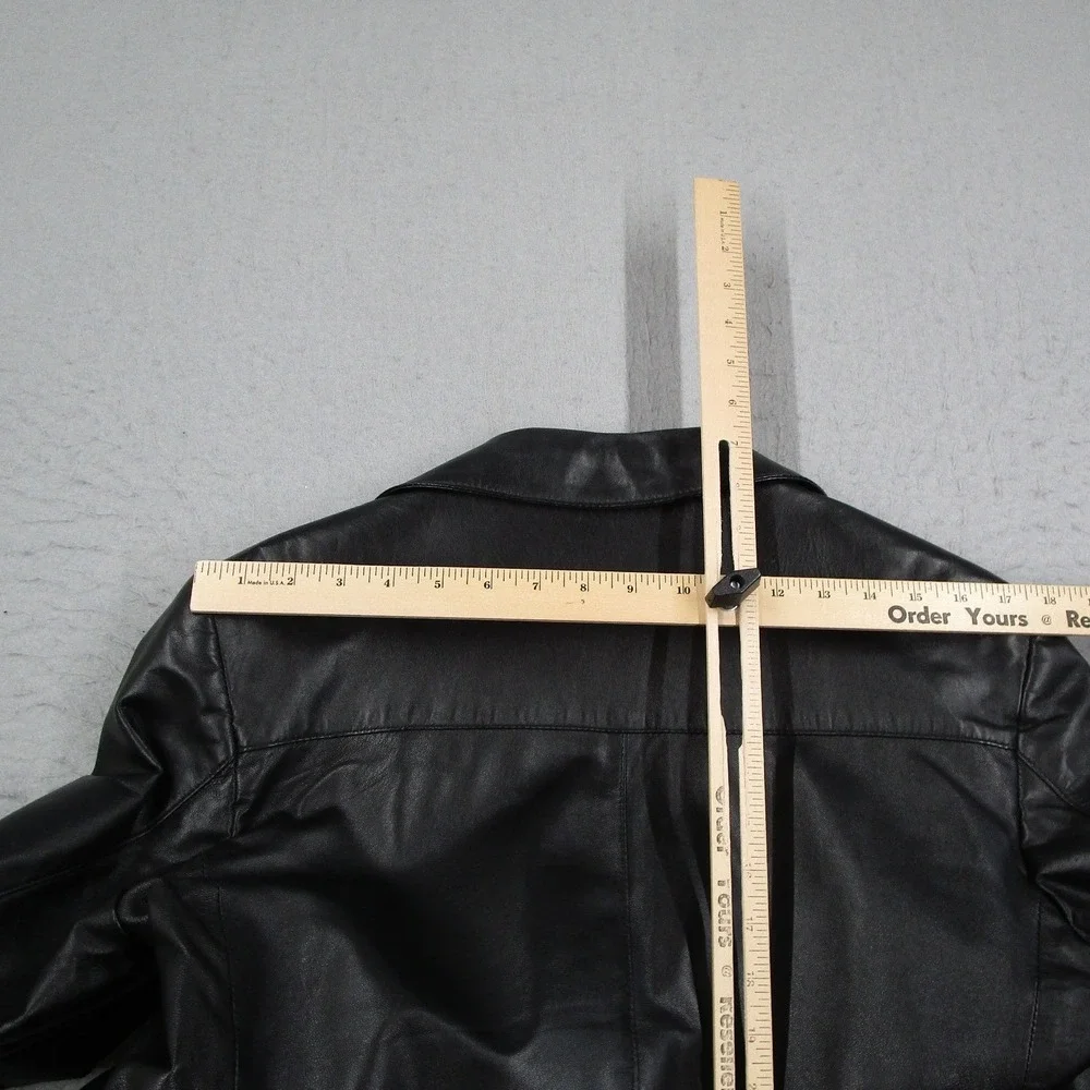 Daniele Alessandrini Italia Men Black Genuine Leather Blazer Jacket Size 46 IT